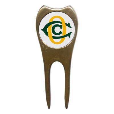 Sleek Divot Repair Tool with Club Rest Ball Marker - Printed Logo