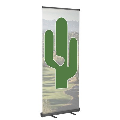 33" X 81" Retractable Fabric Banner Stand - Black