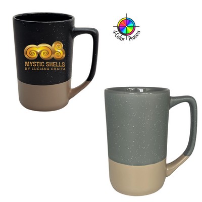 16 Oz. Satin Speckled Slate w/Warm Gray Base Tall Phoenix Cafe Mug (4 Color Process)