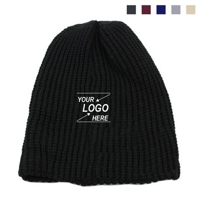 Ribbed Knit Seamless Sports Beanie