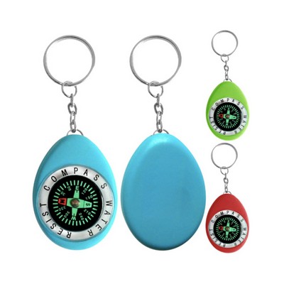 Oval Navigation Compass Keychain