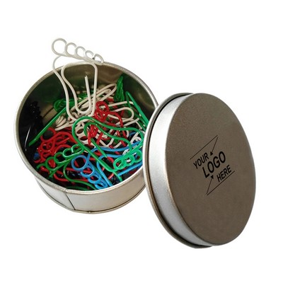 Foot Shaped Paper Clips w/Metal Tin