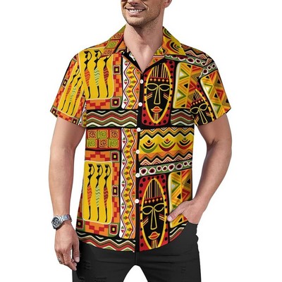 Men's Sublimated Hawaiian Cuban Collar Camp Shirt