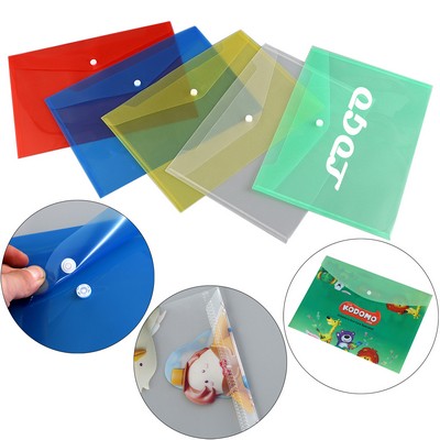 Plastic Envelopes Clear File Folder A4 Size W/ Snap Button