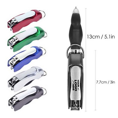 Folded Nail Clippers Ballpoint Pen