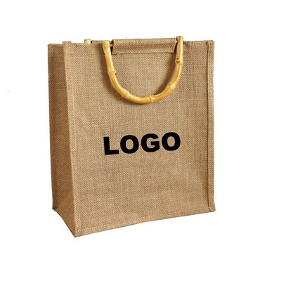 Silkscreen Burlap Tote Bag