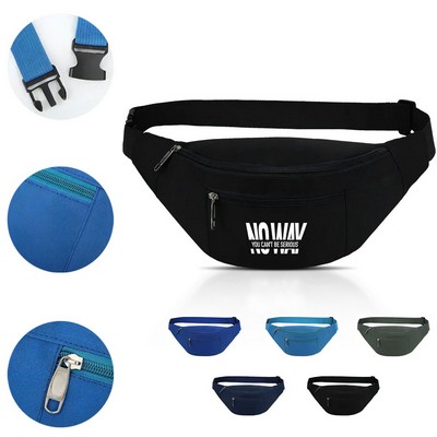 3 Zipper Pocket Fanny Pack With Adjustable Belt