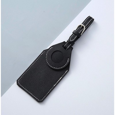 Leather Luggage Tag With Tracker Holder