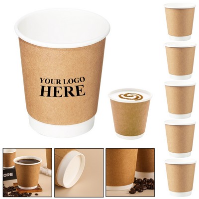 8oz Disposable Double Layer Kraft Paper Coffee Cup