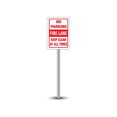 No Parking Fire Lane Signs (1ft x 1ft) SQFT