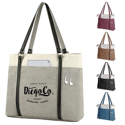 Women Laptop Canvas Tote Bag