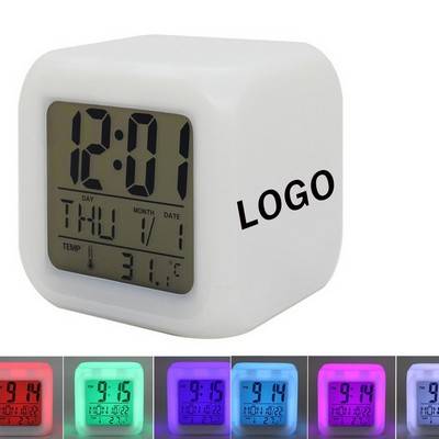 Led Digital Alarm Table Clock With Colorful Lights