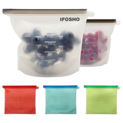 34Oz Reusable Stand Up Silicone Bag for Food Storage