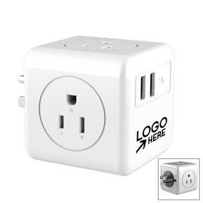 Compact Power Cube With 2 Usb Ports