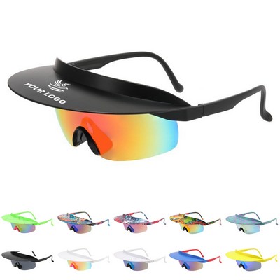 Oversized Bicycle Visor Hat Sport Sunglasses