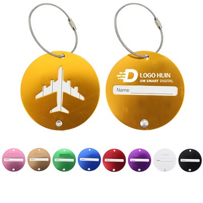 Round Metal Aircraft Luggage Tag