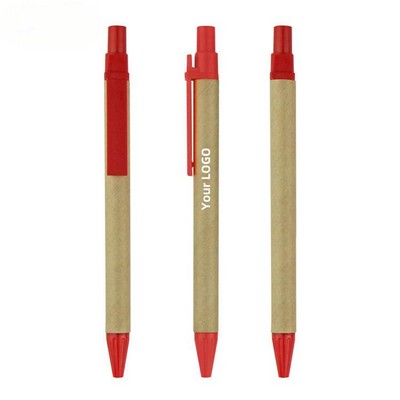 Custom Logo Eco Friendly brown paper Ballpoint Pen