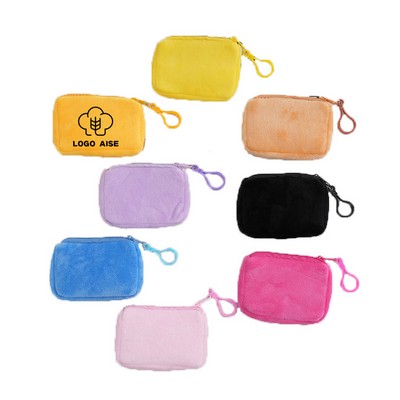 Plush Solid Color Coin Purse