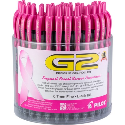 G2® Premium Gel Roller Pen 72 Count Tub- Breast Cancer Awareness (0.7mm)