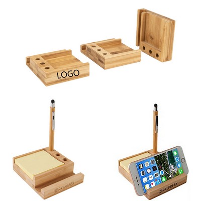 Bamboo Desk Organizer w/Phone Holder