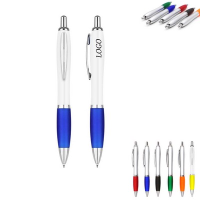 Push Action Ballpoint Pen With Metal Clip