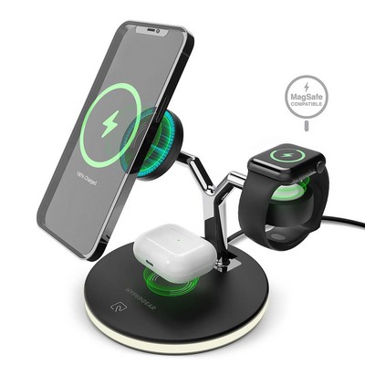 HYPERCEL Hypergear Maxcharge 3-In-1 Wireless Charging Stand With 15W Magnetic Wireless Fast Charge