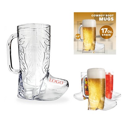 17oz Handle Plastic Cowboy Boot Cup