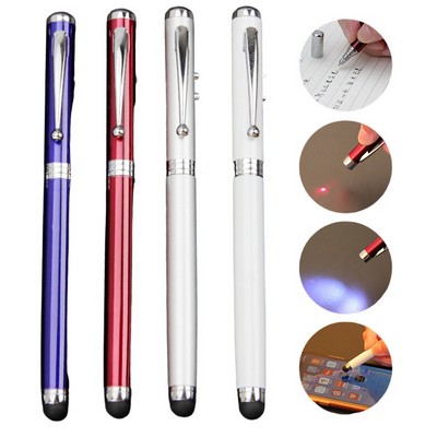 4 in 1 Ballpoint Pen / Stylus / LED / Red Laser Light