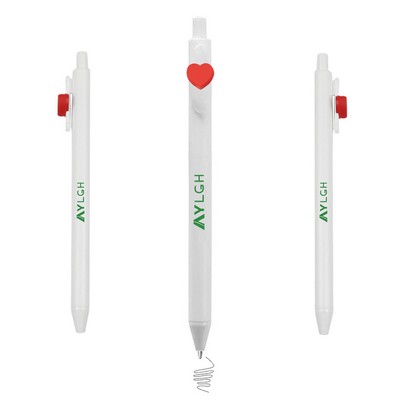 Red Heart Click Activated Pen