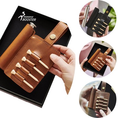 Leather Golf Tees Holder