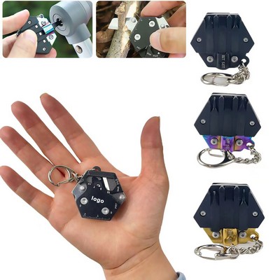 Hexagonal Multitool Folding Tool With Keychain