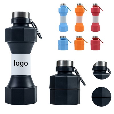 22Oz Dumbbell Shape Silicone Collapsible Sports Bottle