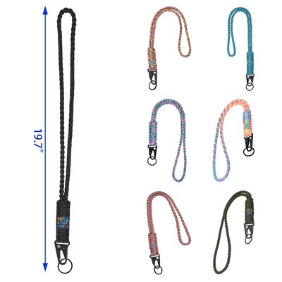 Heavy Duty Whistles Wrist Paracord Lanyard Keychain Paracord Necklace Cell Phone Keychain