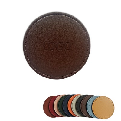 Premium PU Leather Round Coaster for Drinks