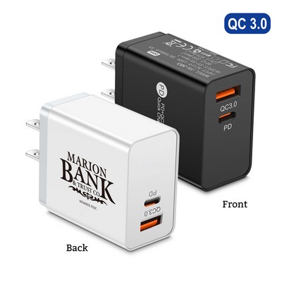 20 W Quick 3.0 USB / Type C Smart Wall Plug Charger