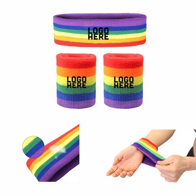 Rainbow Sweatbands Set