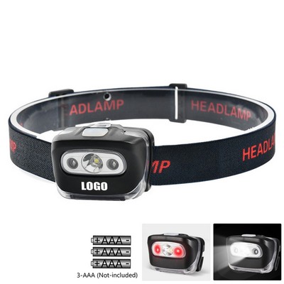 LED Headlamp Lightweight with Red Light Adjustable Headband