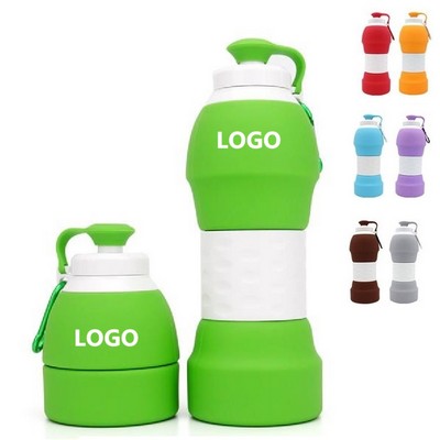 20 oz. Silicone Collapsible Bottle w/ Carabiner