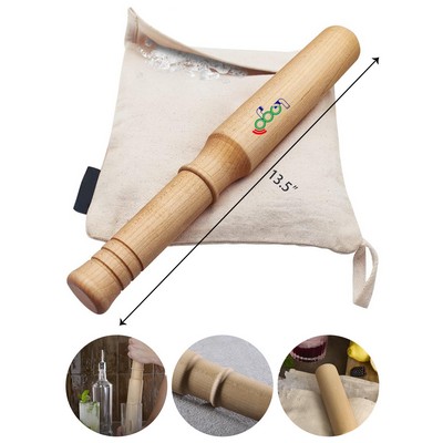 Drink Muddler Mallet Lewis Bag Set Big Shot 13.75 Inches Wooden Muddler Ice Hammer