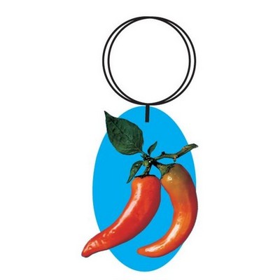 Chili Peppers Executive Key Chain w/Mirrored Back (3 Square Inch)