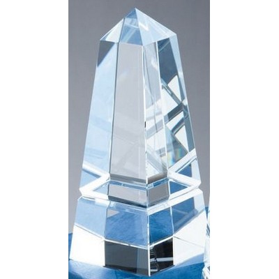 8" Crystal Grooved Obelisk Award