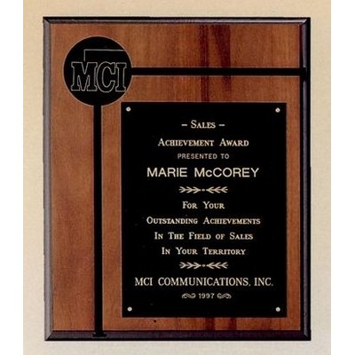 Airflyte Collection American Walnut Plaque w/ 2 1/2" Brass Disc (12"x14")