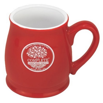 15 Oz. Red Spokane Barrel Style Mug w/White Interior