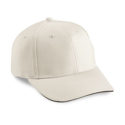 6 Panel Chino Cotton Twill Sandwich Visor Cap