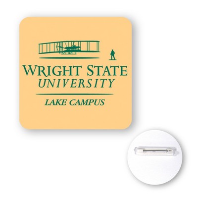 2" Square Plastic Full Color Button w/Rounded Corners