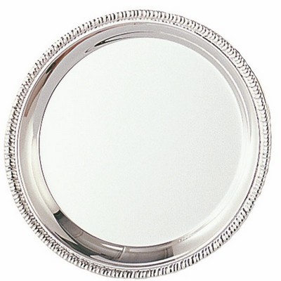 10" Silver Gadroon Tray w/Rope Edge Trim