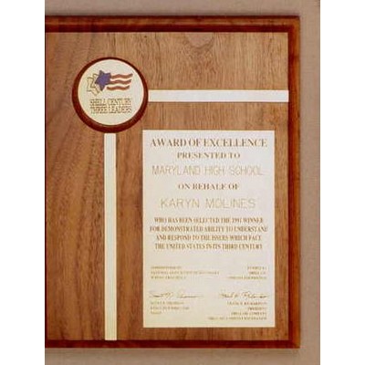 9"x12" Walnut Award With 7-2/5"x10-2/5" Plate