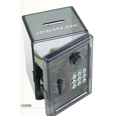 4 1/2"x3 1/4"x4 3/4" Black Electronic Safe Bank