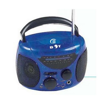 4-3/4"x3-1/2"x3" Blue Mini Am/FM Boom Box Radio