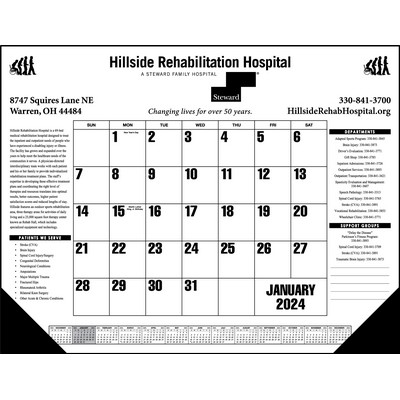 Standard 3 Color Desk Pad Calendar w/4 Side Imprint